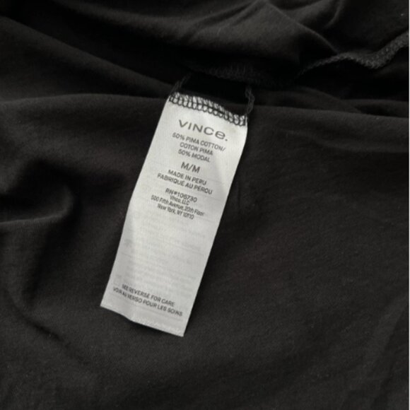 Vince. Solid Long Sleeve T-Shirt Black - Picture 4 of 4